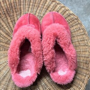 UGG Pink Fuzzy Slippers